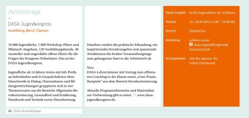 Programm 2. Halbjahr 2013 - DASA