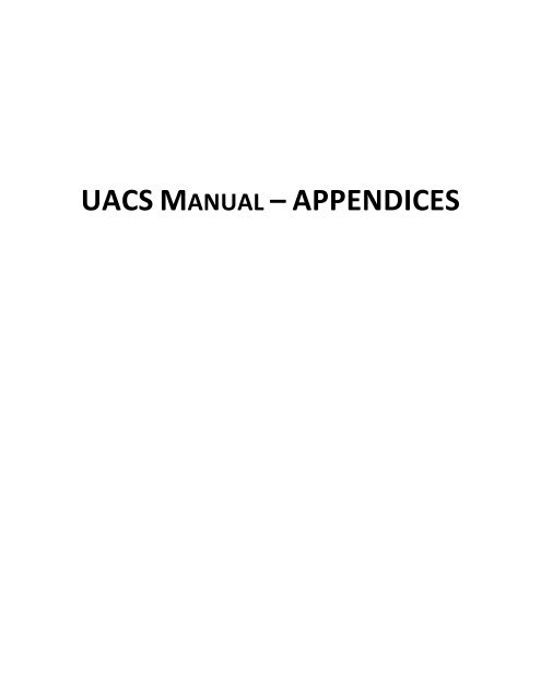 UACS MANUAL – APPENDICES - DBM