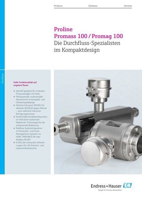 Proline Promass 100 Promag 100 Die Endress Hauser