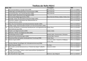 Titelliste der Reihe RGA-E - Walter de Gruyter