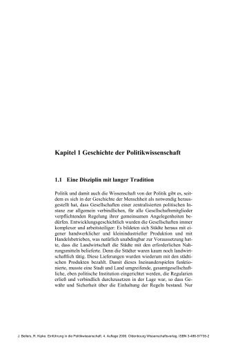 Kapitel 1 Geschichte der Politikwissenschaft - Walter de Gruyter