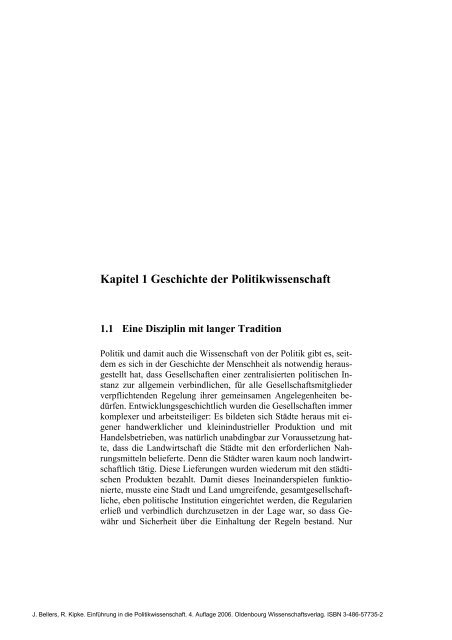 Kapitel 1 Geschichte der Politikwissenschaft - Walter de Gruyter