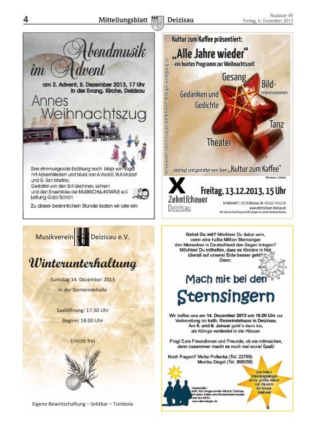 Gemeindemitteilungsblatt vom 06.12.2013 - Gemeinde Deizisau