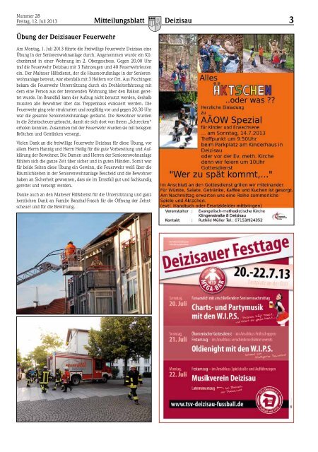 Gemeindemitteilungsblatt vom 12.07.2013 - Gemeinde Deizisau