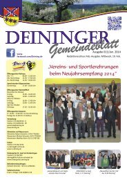 „Vereins- und Sportlerehrungen beim Neujahrsempfang ... - Deining