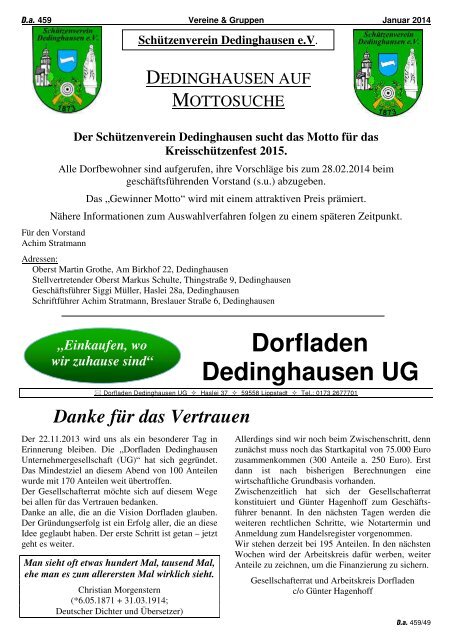 Ausgabe 459 - Dedinghausen