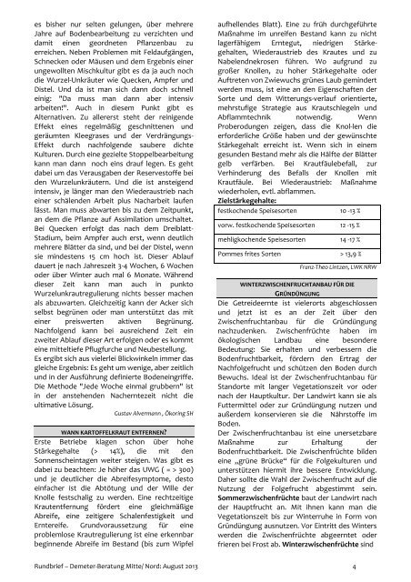 Beraterrundbrief Landwirtschaft August 2013 - Demeter