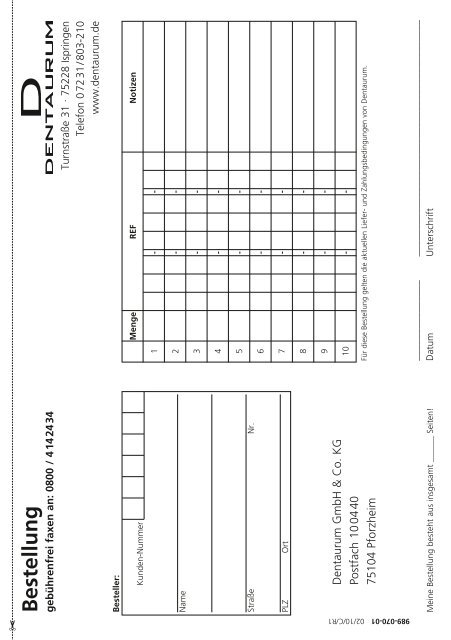 Zahntechnik 2013 / 2014 - DENTAURUM