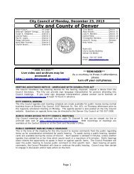 Agenda - City and County of Denver
