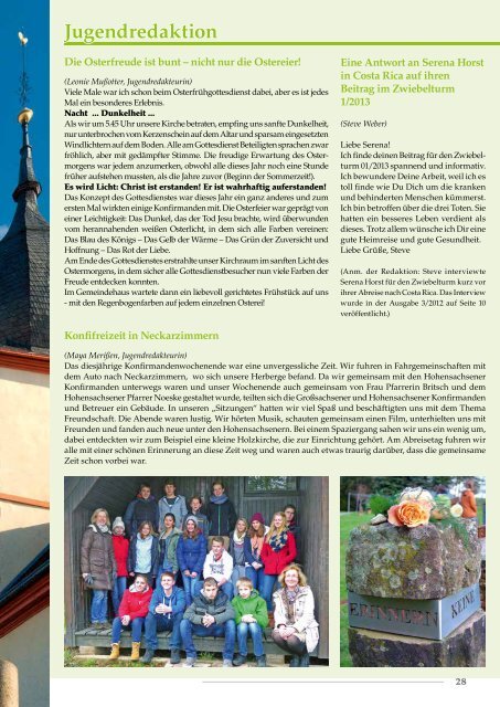 Ausgabe 2-2013 - Evangelische Kirchengemeinde Hirschberg ...