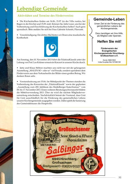 Ausgabe 2-2013 - Evangelische Kirchengemeinde Hirschberg ...