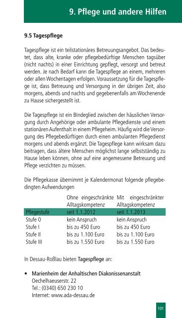 Ratgeber für Senioren 2013 - Dessau-Roßlau