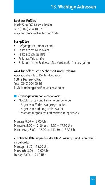 Ratgeber für Senioren 2013 - Dessau-Roßlau