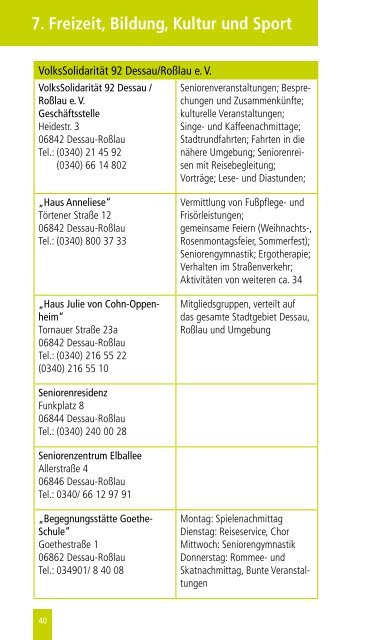 Ratgeber für Senioren 2013 - Dessau-Roßlau