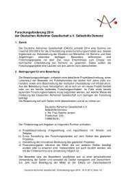 Forschungsförderung 2014 der Deutschen Alzheimer Gesellschaft ...