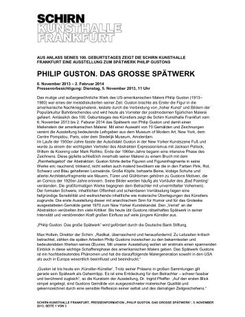 philip guston. das grosse spätwerk - Deutsche Bank Stiftung