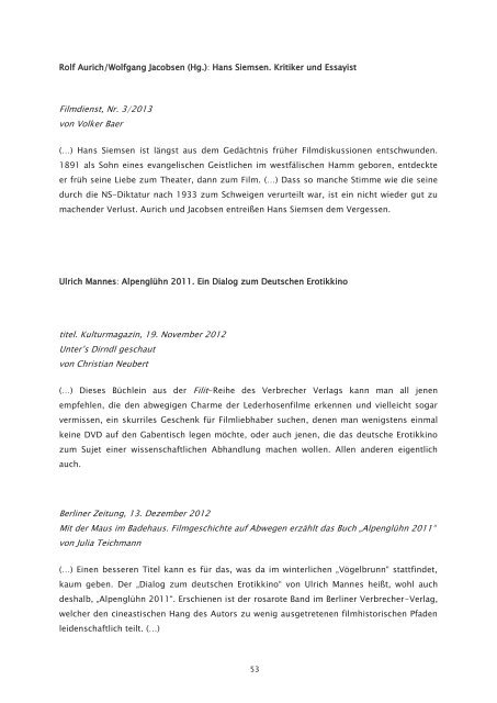 Geschäftsbericht 2012 - Deutsche Kinemathek