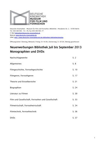 Juli/September 2013 (pdf) - Deutsche Kinemathek