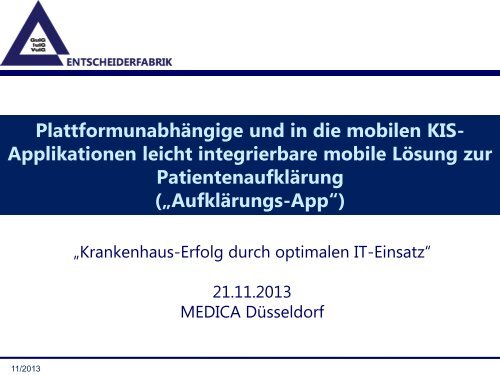 Plattform unabhängige und in die mobilen KIS-Applikationen leicht ...