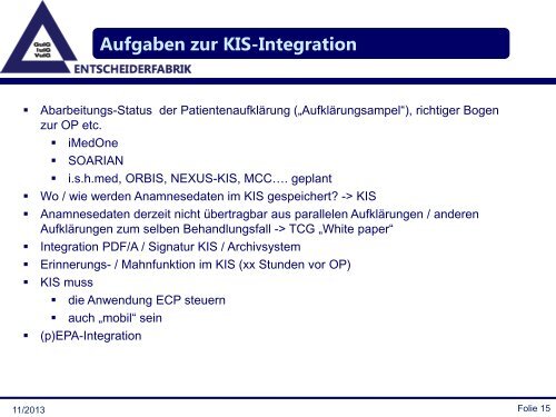 Plattform unabhängige und in die mobilen KIS-Applikationen leicht ...