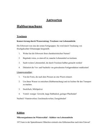 Antworten Haltbarmachung - Deutsches Museum