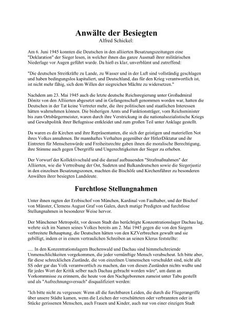 Dr. Alfred Schickel: Anwälte der Besiegten - Das Deutschland Journal