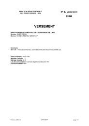 Répertoire d'archives détaillé : DDE de l'Ain: Travaux communaux ...