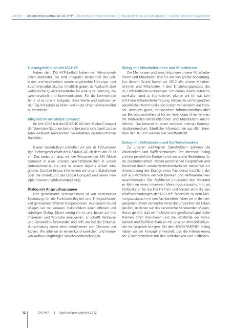 Nachhaltigkeitsbericht 2012 - DG Hyp