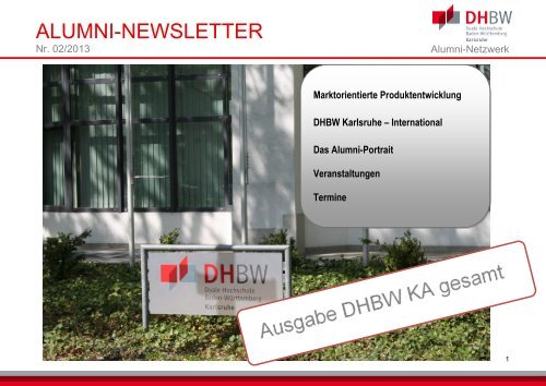 Alumni-Newsletter 02/2013 - DHBW Karlsruhe