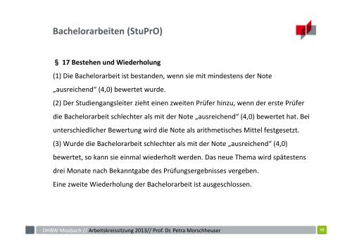 Arbeitskreissitzung 2013 BWL-Handel - DHBW Mosbach