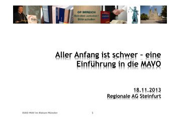 Aller Anfang ist schwer - DiAG, Muenster, Mitarbeitervertretungen