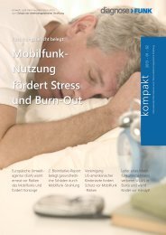 Mobilfunk- Nutzung fördert Stress und Burn-Out - Diagnose-Funk