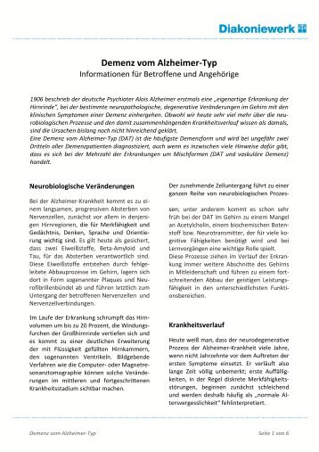 Demenz vom Alzheimer-Typ