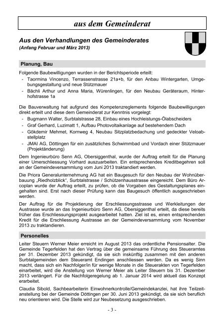 Mitteilungsblatt - Gemeinde Döttingen