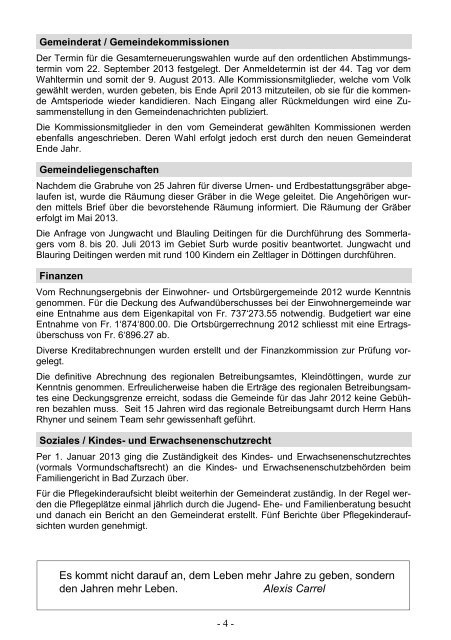 Mitteilungsblatt - Gemeinde Döttingen