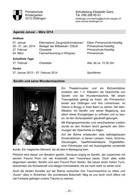 Mitteilungsblatt Nr. 1/2014 - Gemeinde Döttingen