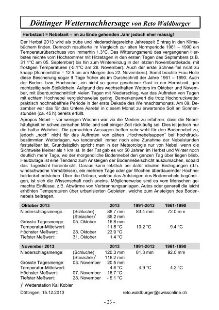 Mitteilungsblatt Nr. 1/2014 - Gemeinde Döttingen