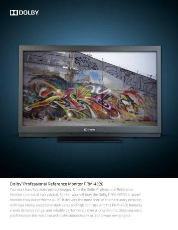 Dolby Professional Reference Monitor PRM-4220 Technical Brochure