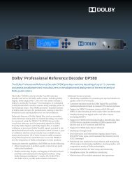 Dolby® Professional Reference Decoder DP580