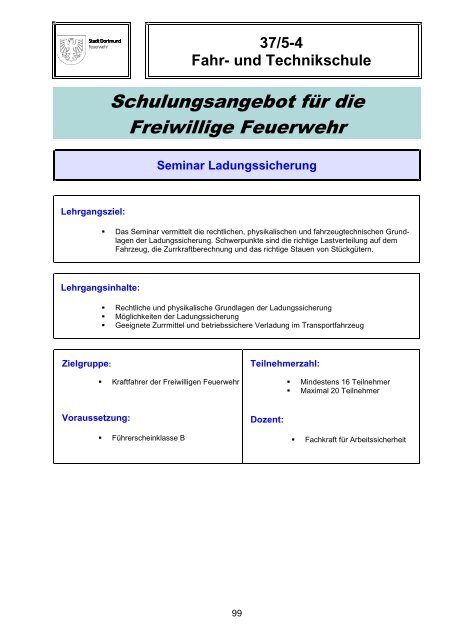 Schulungskatalog 2014 [pdf, 5,2 MB] - Stadt Dortmund