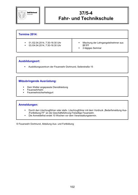 Schulungskatalog 2014 [pdf, 5,2 MB] - Stadt Dortmund