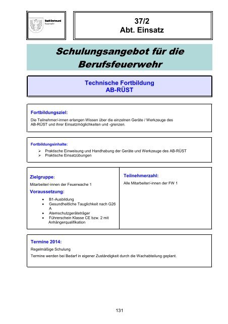 Schulungskatalog 2014 [pdf, 5,2 MB] - Stadt Dortmund