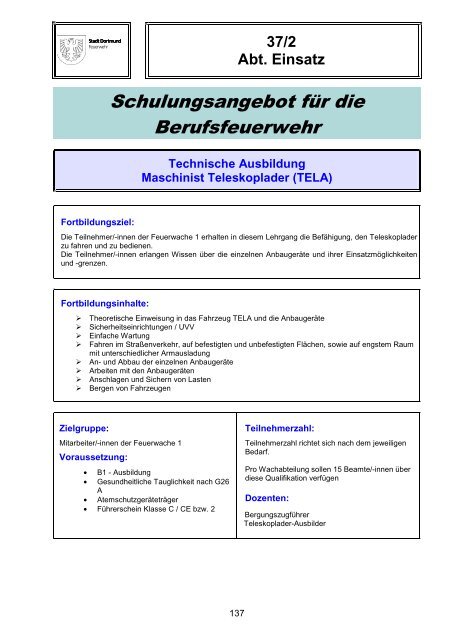 Schulungskatalog 2014 [pdf, 5,2 MB] - Stadt Dortmund