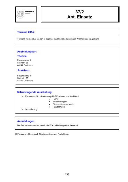 Schulungskatalog 2014 [pdf, 5,2 MB] - Stadt Dortmund