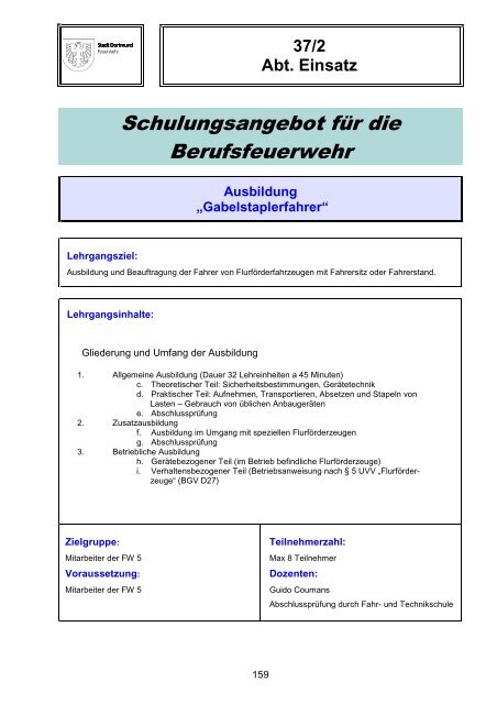 Schulungskatalog 2014 [pdf, 5,2 MB] - Stadt Dortmund