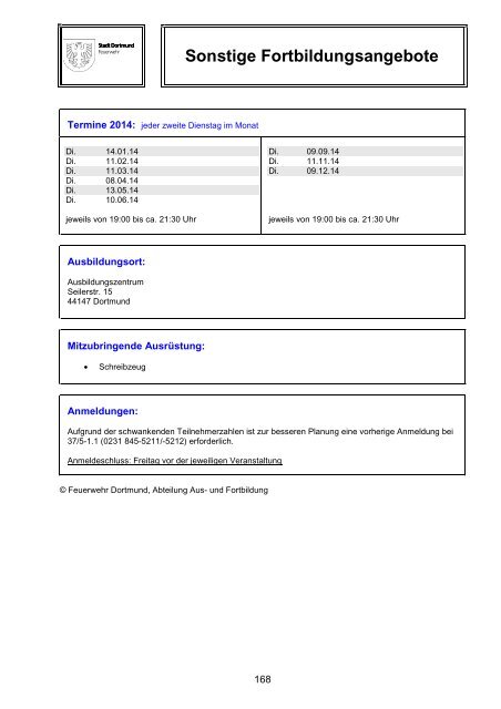 Schulungskatalog 2014 [pdf, 5,2 MB] - Stadt Dortmund