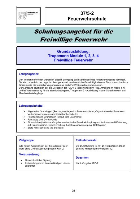Schulungskatalog 2014 [pdf, 5,2 MB] - Stadt Dortmund