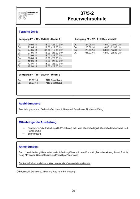 Schulungskatalog 2014 [pdf, 5,2 MB] - Stadt Dortmund