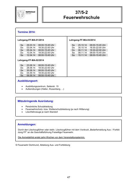 Schulungskatalog 2014 [pdf, 5,2 MB] - Stadt Dortmund