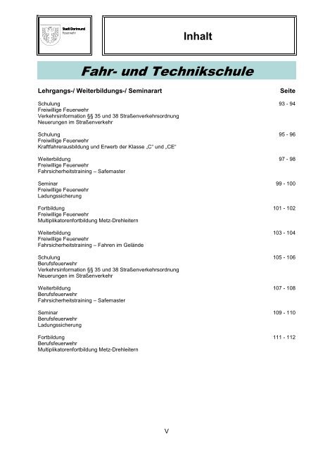 Schulungskatalog 2014 [pdf, 5,2 MB] - Stadt Dortmund